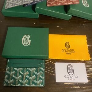 Green goyard card holder
